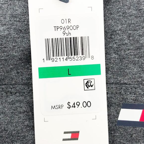 TOMMY HILFIGER SPORT Women's Performance Leggings Large Gray Flag Blocked NWT - Picture 13 of 16
